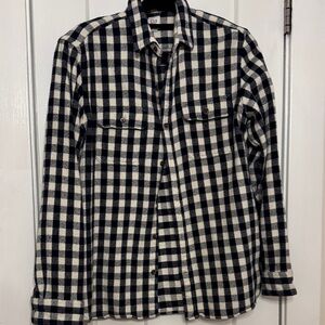 GAP Black and White Checkered Men's Shirt